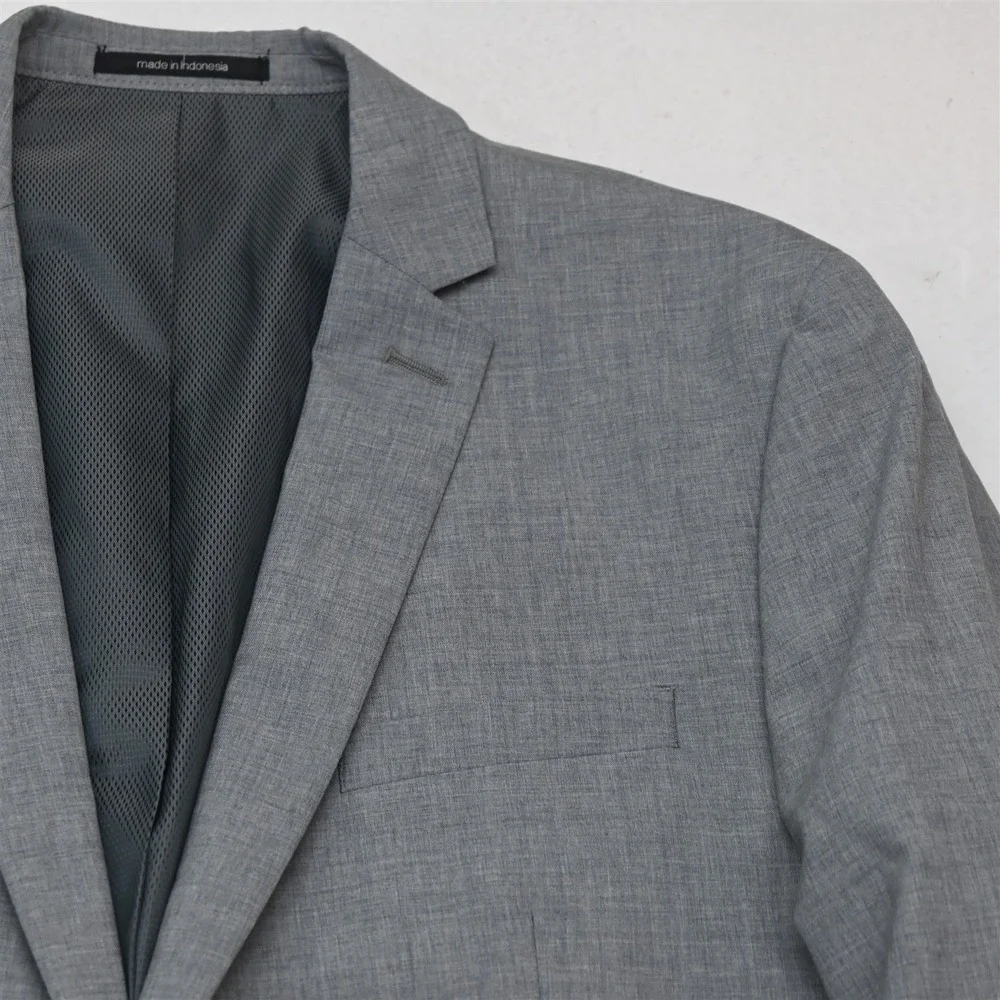 Bar III 42R 36x34 Gray Stretch Wool Slim Fit Mens Jacket Pants Suit